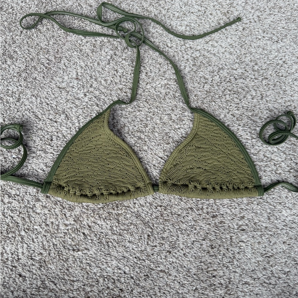 Cleoine Green Triangle Bikini Top